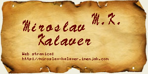 Miroslav Kalaver vizit kartica